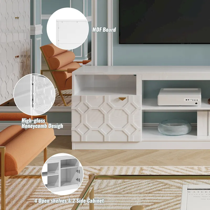 Clihome 70 High Gloss TV Stand