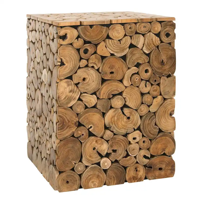 SAFAVIEH Iida Bali Black Stool - Natural - 13 x 13 x 18 - 13Wx13Dx18H