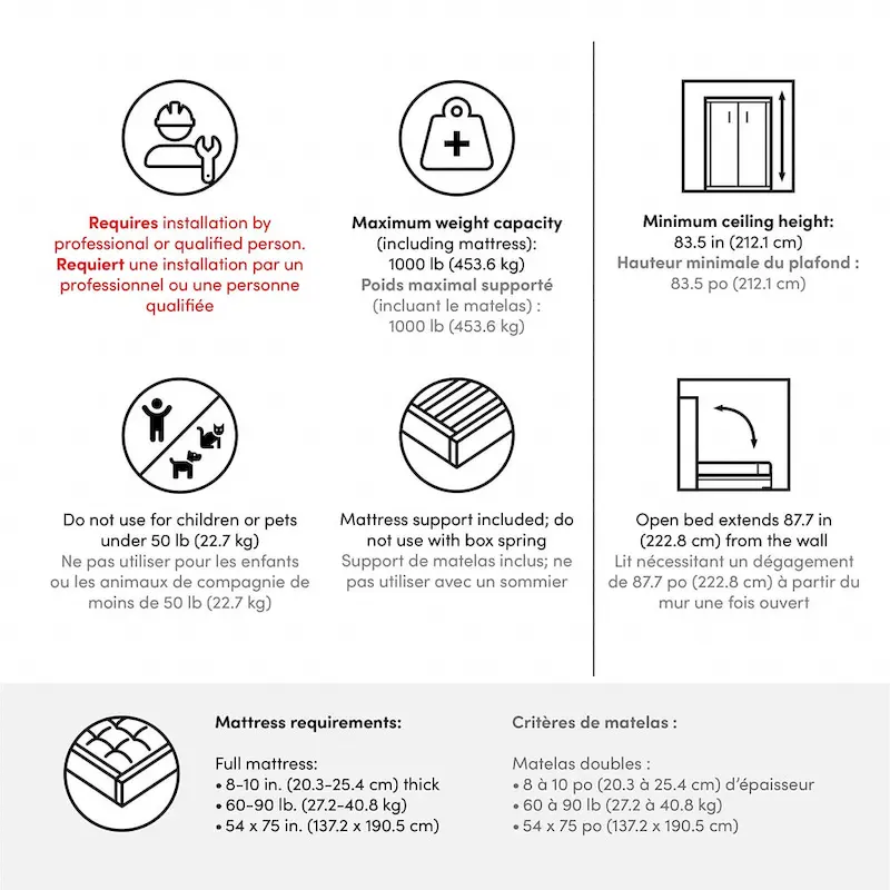 Full Murphy Bed with Shelves (81W)