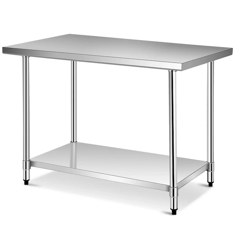 Stainless Steel Commercial Prep and Work Table with Adjustable Shelf