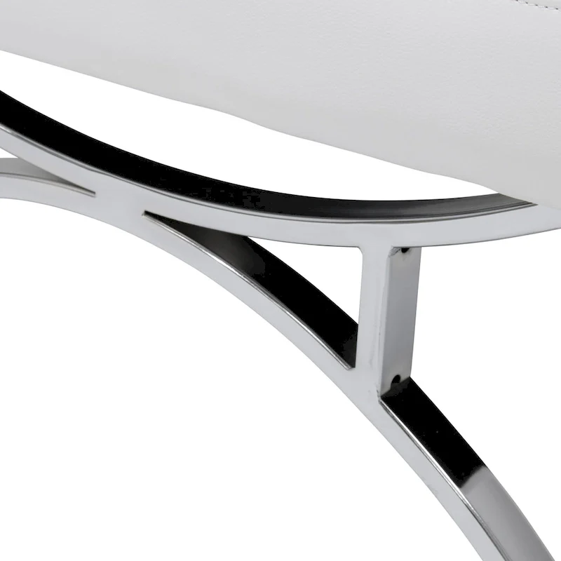 Newel Modern Blended Leather and Chrome Metal Frame Mid Century Accent Chair