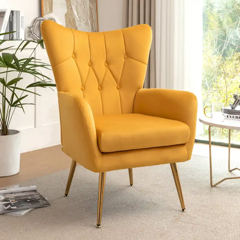 Mid Century Wingback Upholstered Accent Chair