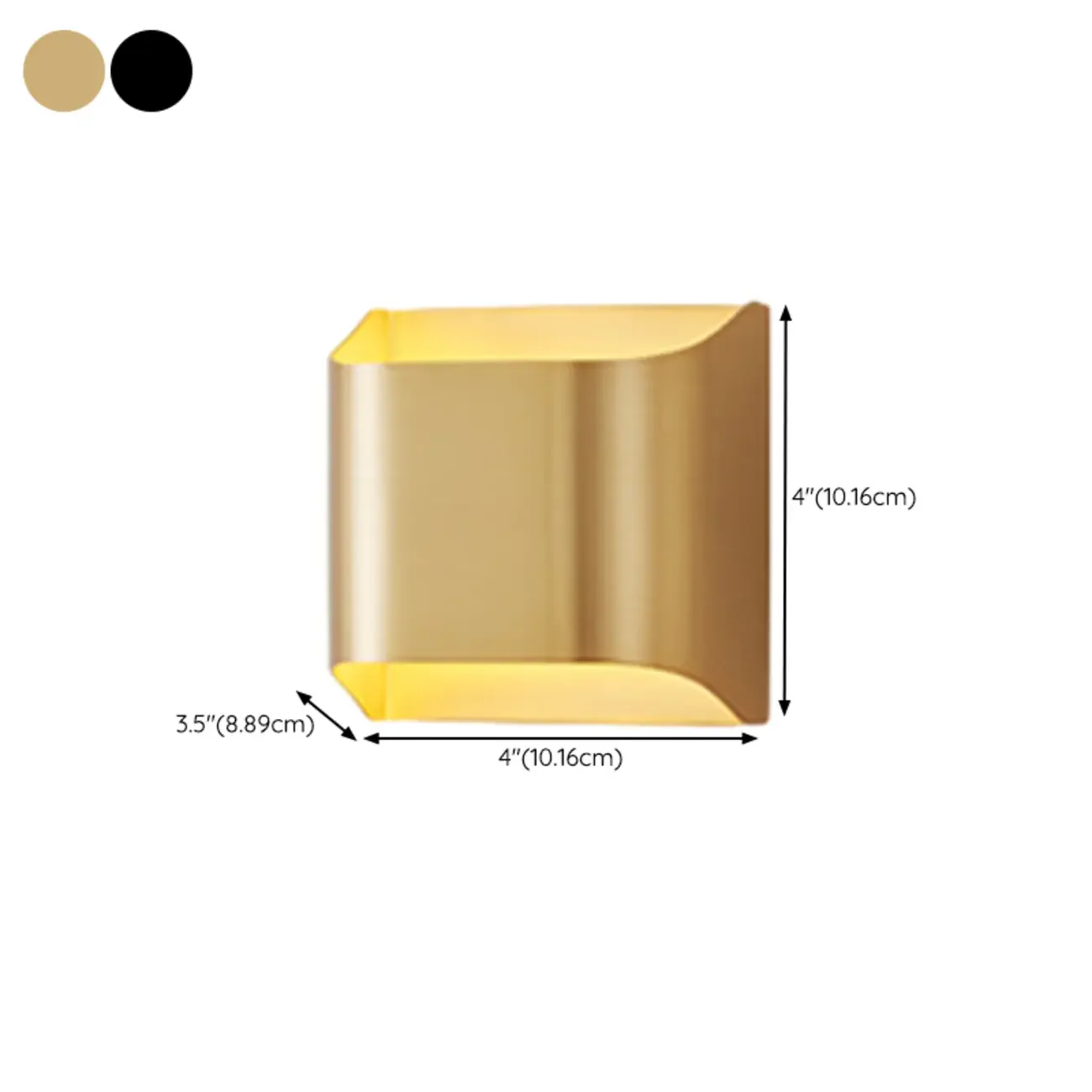 2-Light Copper LED Wall Lamp in Gold/Black Finish