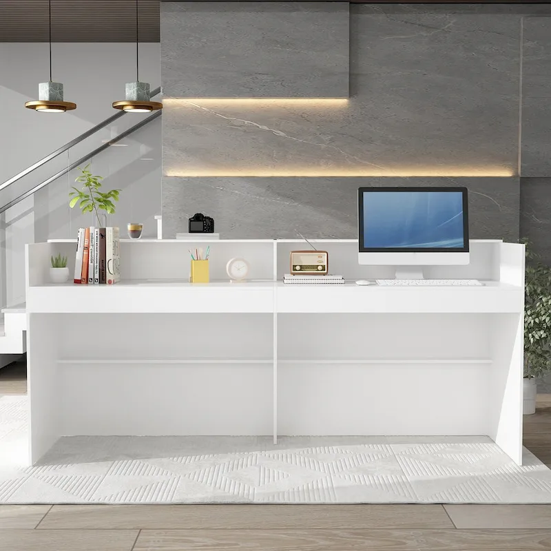 Reception Desk with Counter, Modern Front Desk Reception Room Table