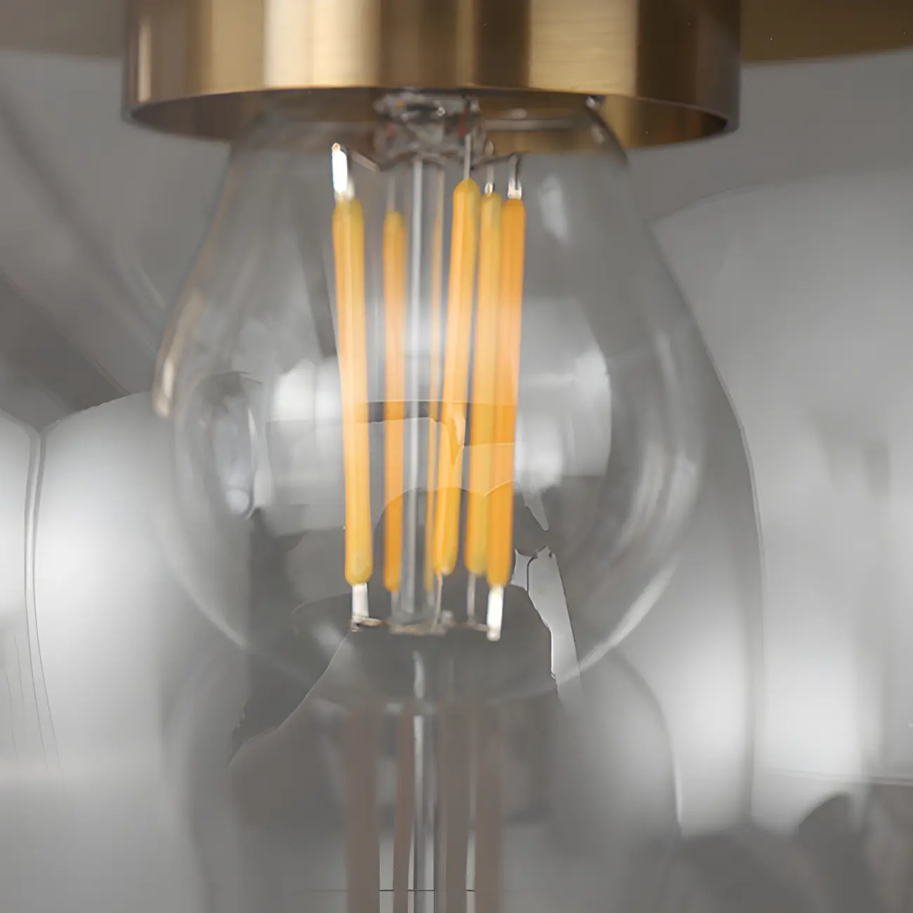 Modern Gold Clear Glass Dome Bathroom Vanity Light