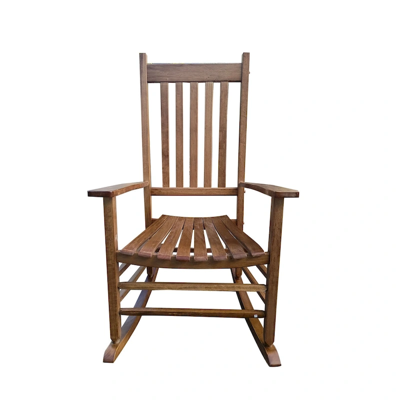 Brown 26.38 High Back Rocking Chair with Wood Frame