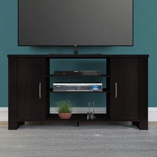 Porch & Den Tompkins Espresso-finish TV Stand Entertainment Center