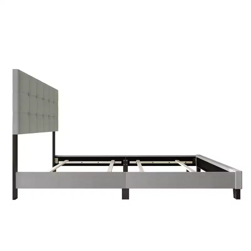 Home Design Sara Panel Bed with 2 Nightstands Gray