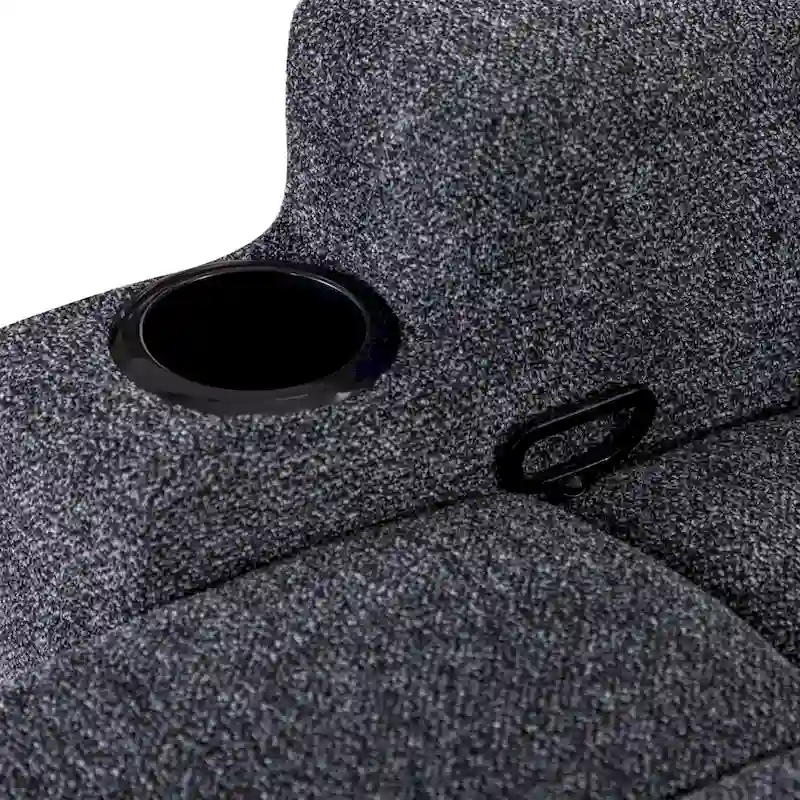 Manual Recliner Massage and Heating Chair Sofa with 2 Cup Holders Breathable Fabric