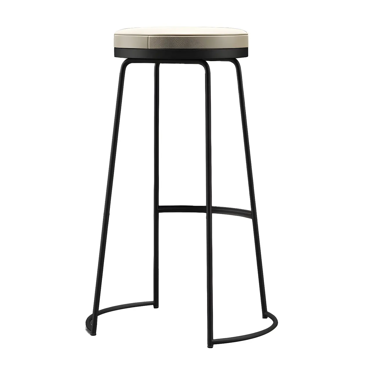 Industrial Metal Leather Seat Bar Stools Counter Height