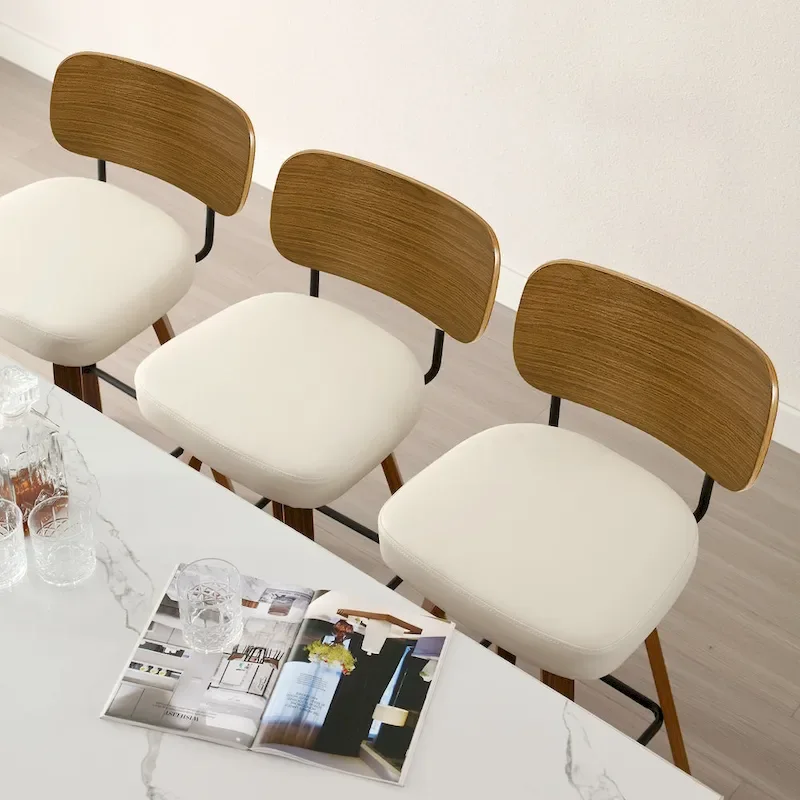 26-Inch Upholstered Swivel Counter Height Bar Stools - 36.4 H x 17.1 W x 20 D