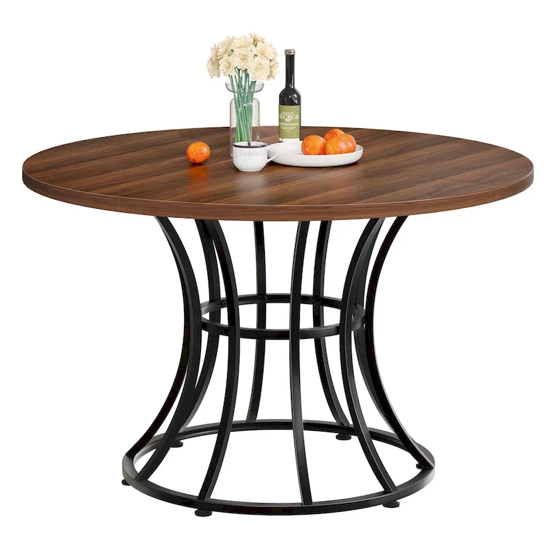 Moasis Modern Faux Marble 45   Large Round Dinning Table for 4-6 People