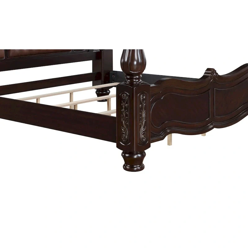 New Classic Furniture Gweni Walnut and Brown Canopy Bed