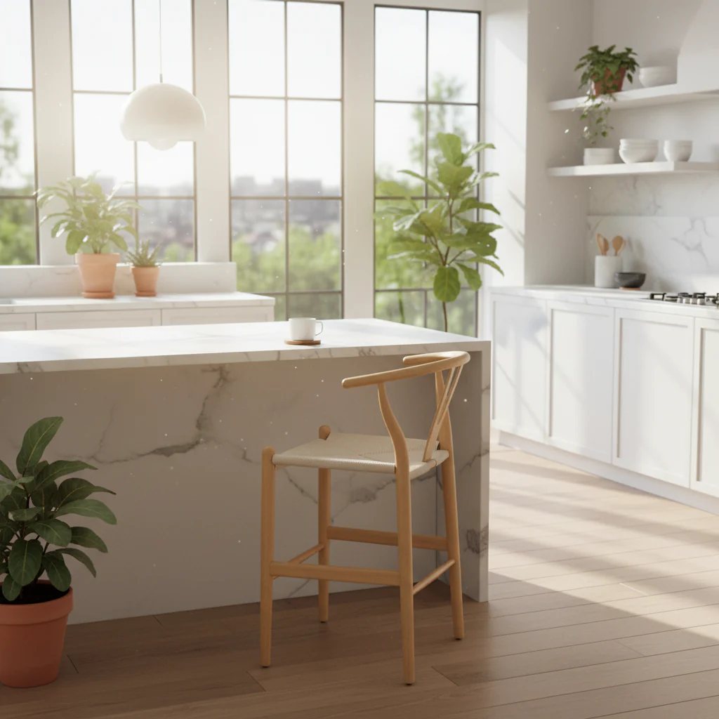 Weave 23.5 Seat Height Counter Stool - Solid Wood with Woven Seat