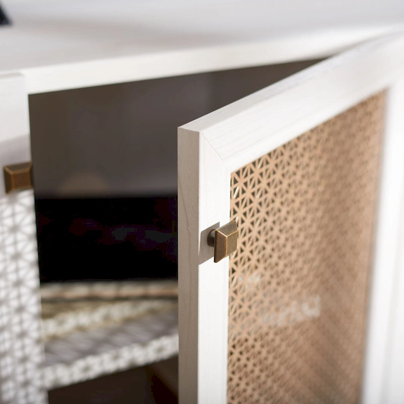 SAFAVIEH Micaela 63-inch 4-Door Storage Media TV Stand - 63.1  W x 16.3  D x 31.7  H - 63Wx16Dx32H