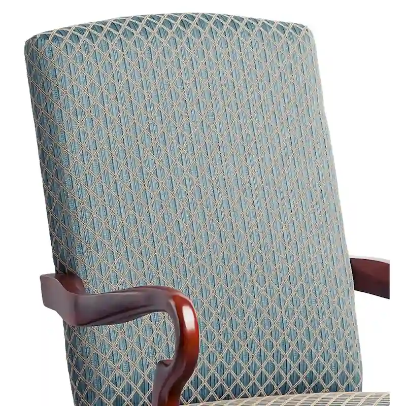 Gooseneck Accent Chair – Red / Beige / Blue / Green, Cherry Finish, Single Seat