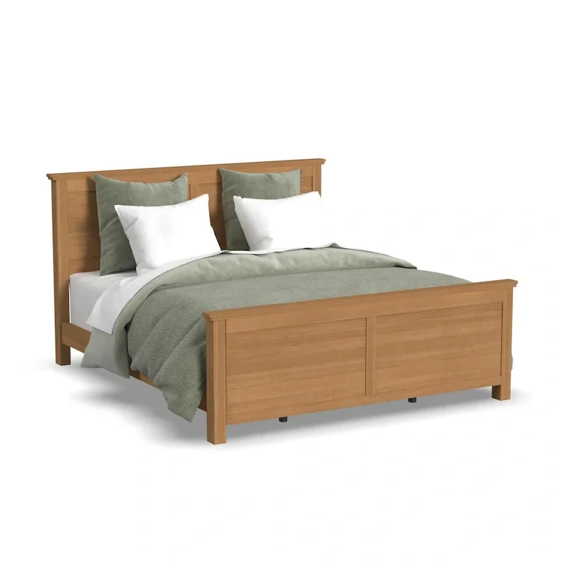 Oak Park Brown Wood King Bed and Two Nightstands