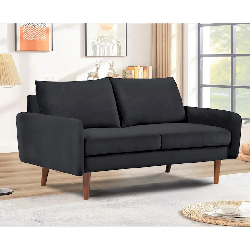 US Pride Furnitirue 58W Tapered Legs Kent Velvet Loveseat