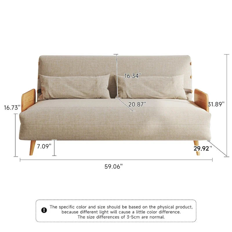 59.1 Modern Upholstered Sofa Bed