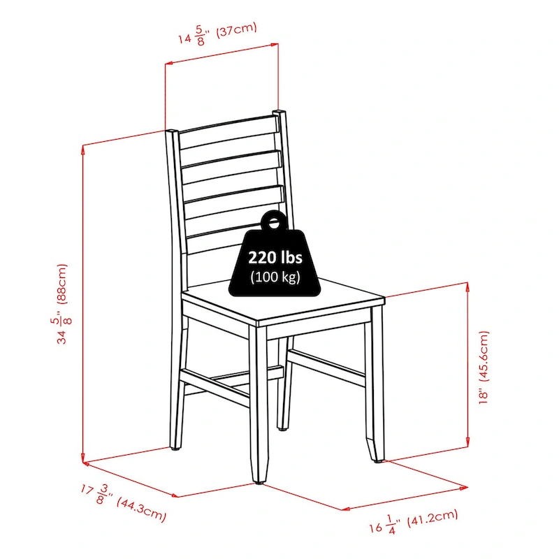 5-Pc Extendable Table with Ladder-back Chairs, Walnut