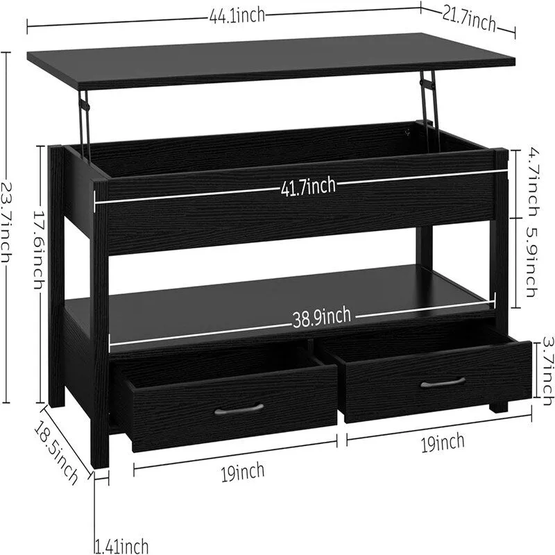 Coffee Table with Hidden Compartment - 44.1D x 21.7W x 18.3H