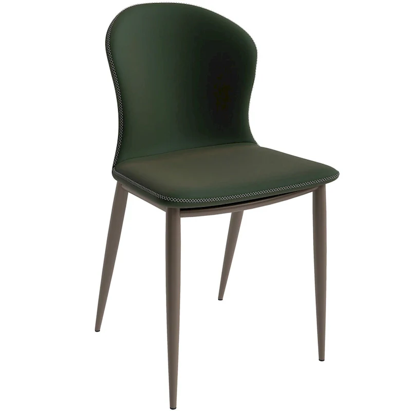 Modern Upholstered Fabric Dining Chair with Metal Legs, Mosaic Style Kitchen Side Chair
