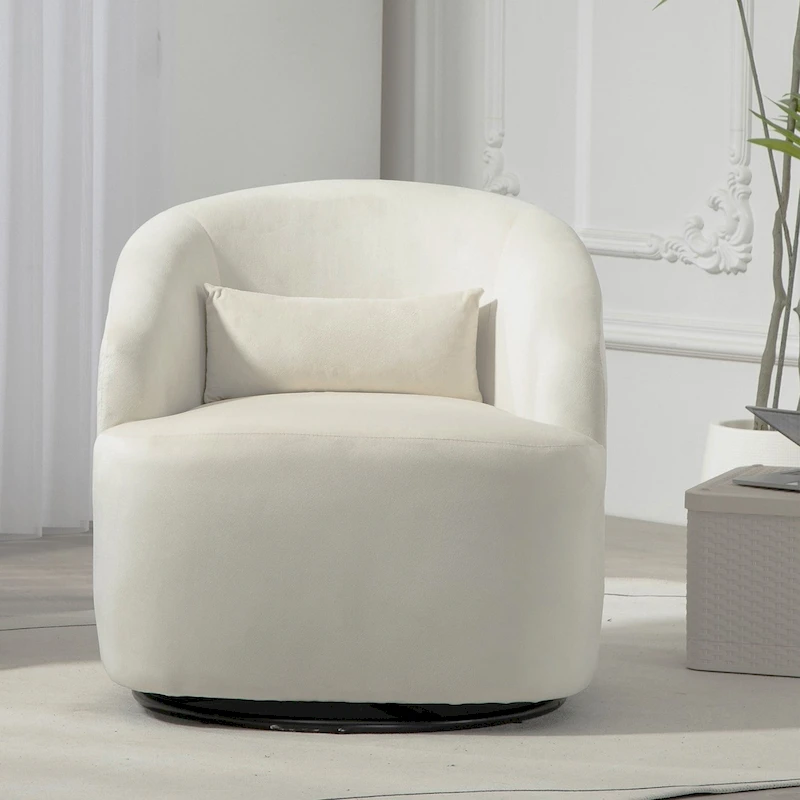 Modern Velvet Upholstered Swivel Accent Chair