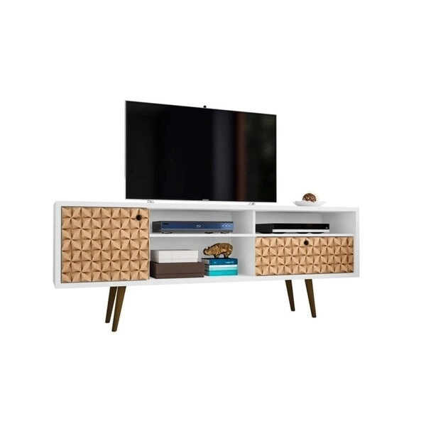 Liberty 70.86 In. Mid Century Modern 4 Shelf TV Stand