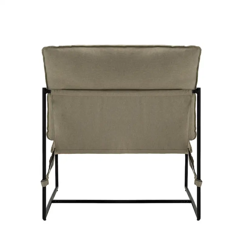 Metal Framed Accent Chair Sling Armchair with Bag Cushion