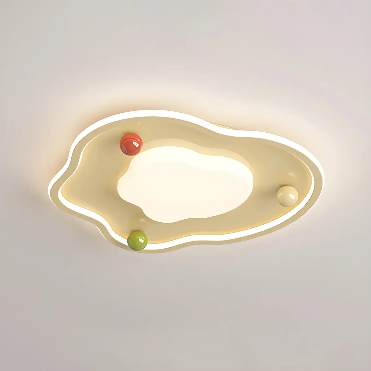 White Round Chic LED Dimmable Flush Mount Ceiling Light