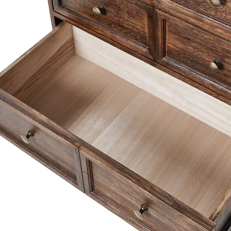 Farmhouse 30Tall Distressed 3-Drawer Nightstand With Solid Wood Legs and Adjustable Feet