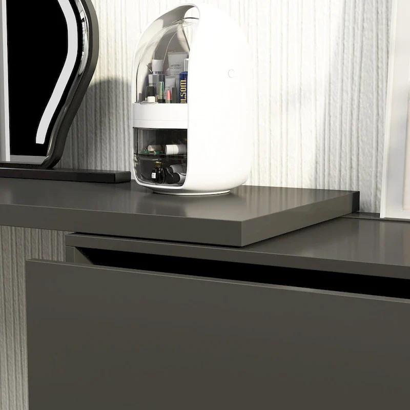 Makeup Desk Rotating Dresser and Desk 6 Drawer Dresser Vanity Makeup