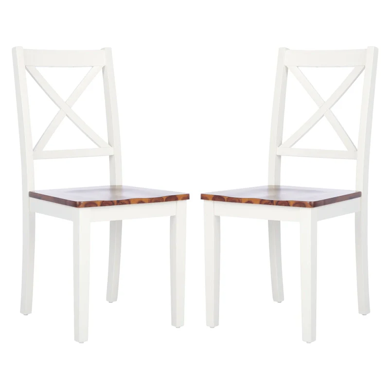 SAFAVIEH Lulla Farmhouse x-Back Dining Chair (Set of 2) - 18.4  W x 19.9  L x 37  H - 18Wx20Dx37H