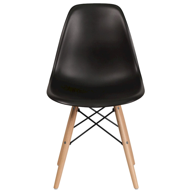 Plastic Chair with Wooden Legs