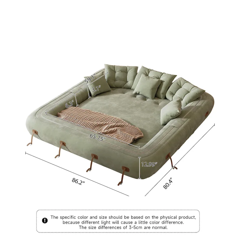 JASIWAY Modern Convertible Sleeper Sofa Chair Bed, White