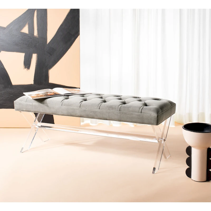 SAFAVIEH Couture Ketevan Tufted Acrylic Bench - 48