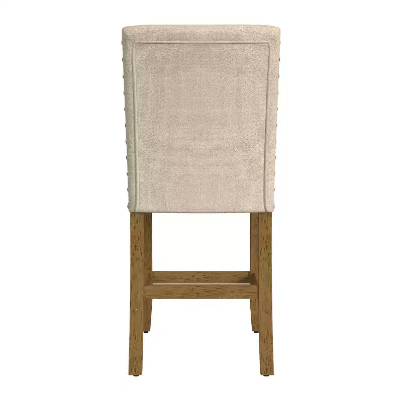 24 Upholstered Counter Height Barstool with Nailheads - HomePop