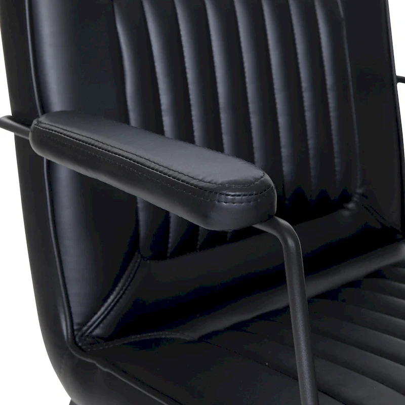 Teigen Faux Leather Chair with Sled Base
