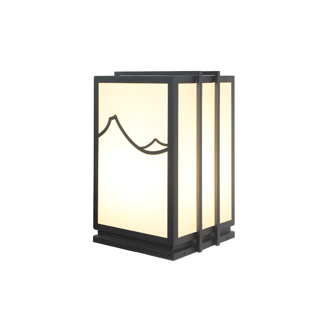 Sophisticated Rectangle Vertical White Shade Post Cap Light