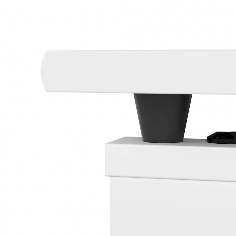 60W 3-position L-shaped Sit to Stand Desk with Hutch by