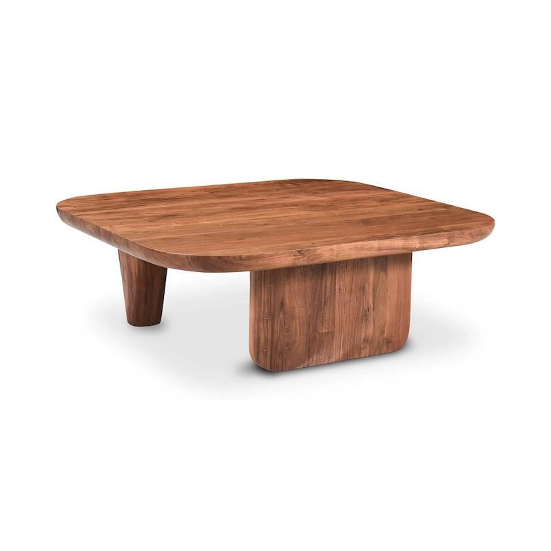 Aurelle Home Rustic Solid Acacia Wood Coffee Table