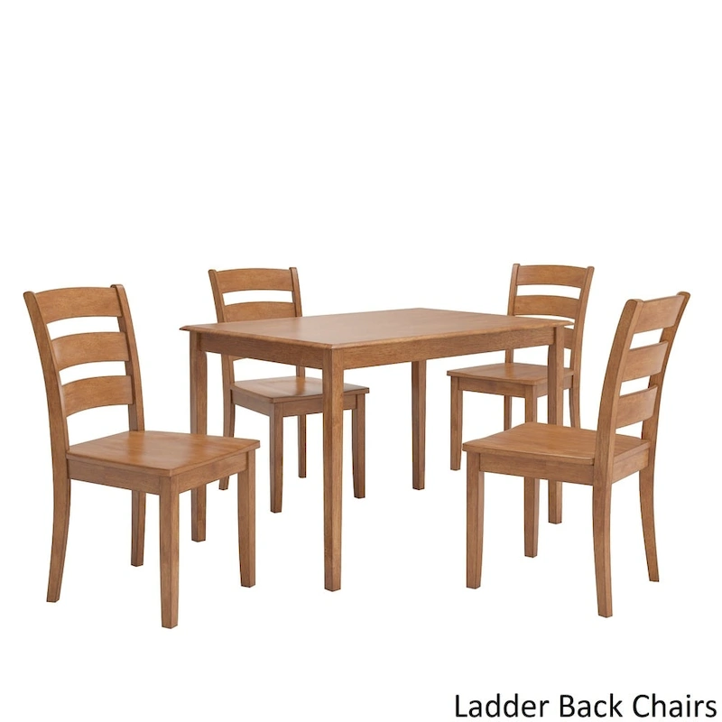 Wilmington II 48-Inch Rectangular Oak Finish 5-Piece Dining Set by iNSPIRE Q Classic