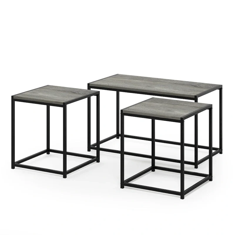 Furinno Camnus Modern Living Room Table Set with One Coffee Table and Two End Tables