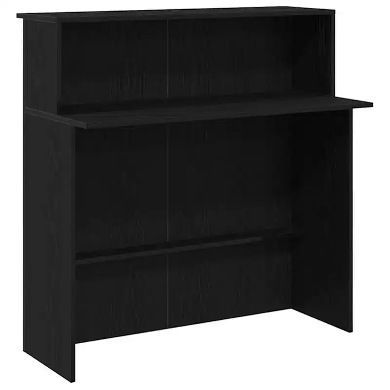 vidaXL Reception Desk Black Oak 70.9x19.7x40.7 Engineered Wood