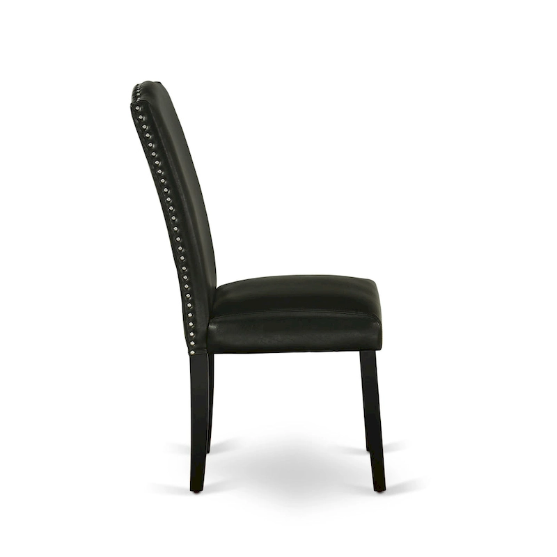 East West Furniture Dining Room Table Set- a Rectangle Kitchen Table and Black Faux Leather Dining Chairs, Black(Pieces Option)