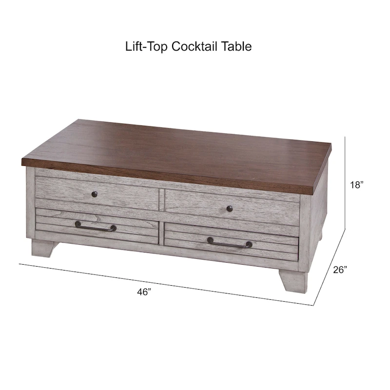 Steve Silver Two-tone Wood Lift-Top Coffee Table with Casters