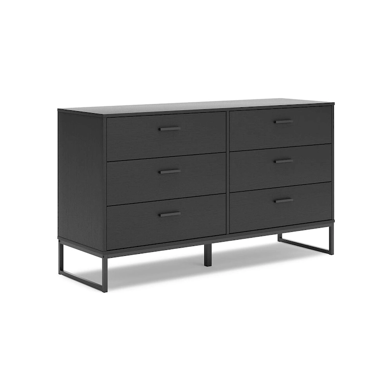 Signature Design by Ashley Socalle Black Panel Headboard with Dresser and Nightstand