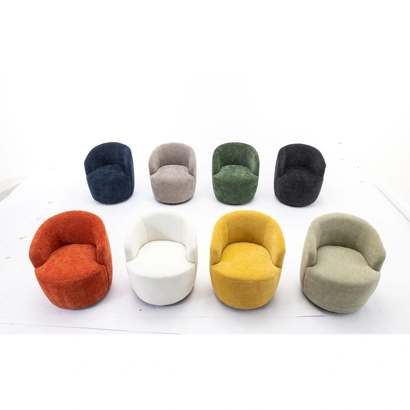 25.6  Swivel Barrel Chair with Black Coating