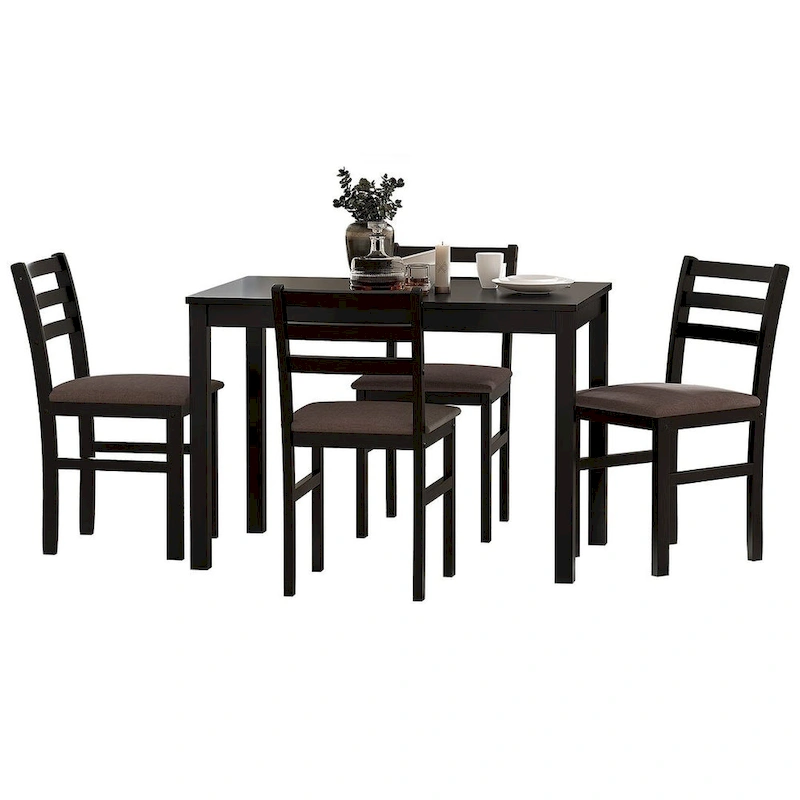 5 PCS Pub Sets Stylish Dining Table Set with 4 Upholstered Chairs