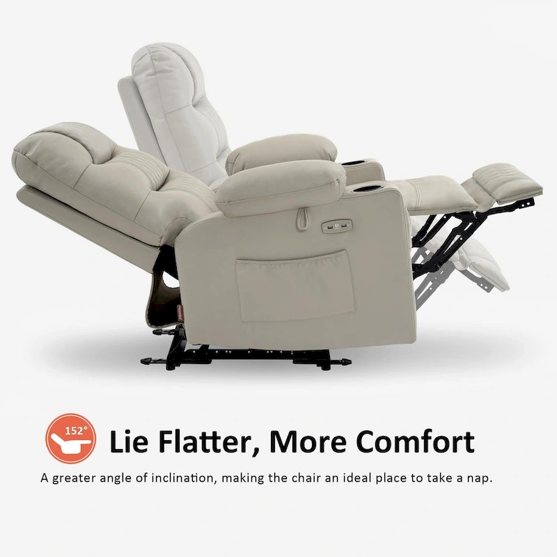 MCombo Electric Power Recliner Chair with Heat and Massage, Leather PR621